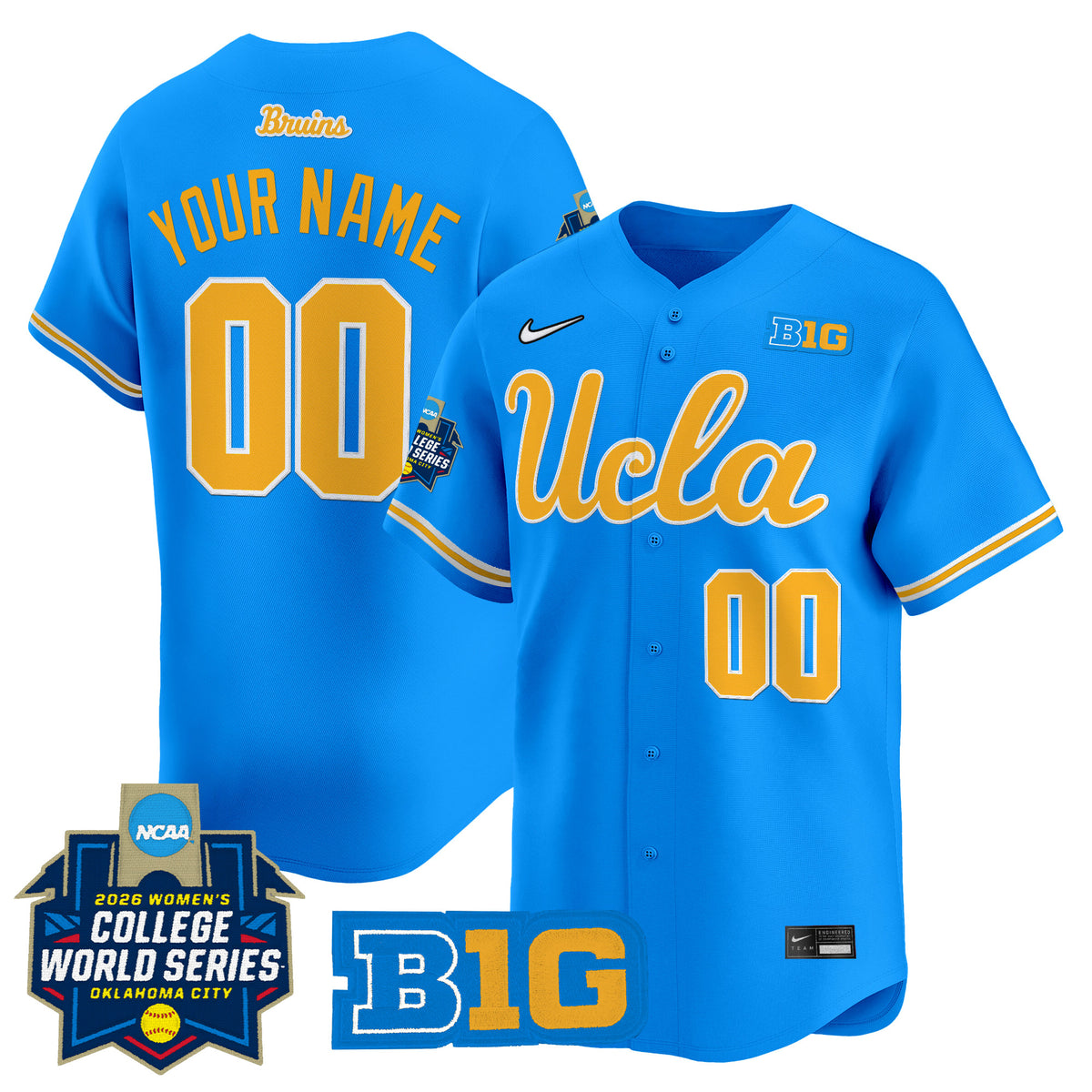 UCLA Bruins Softball 2026 World Series (WCWS) Vapor Premier Limited Custom Jersey - All Stitched