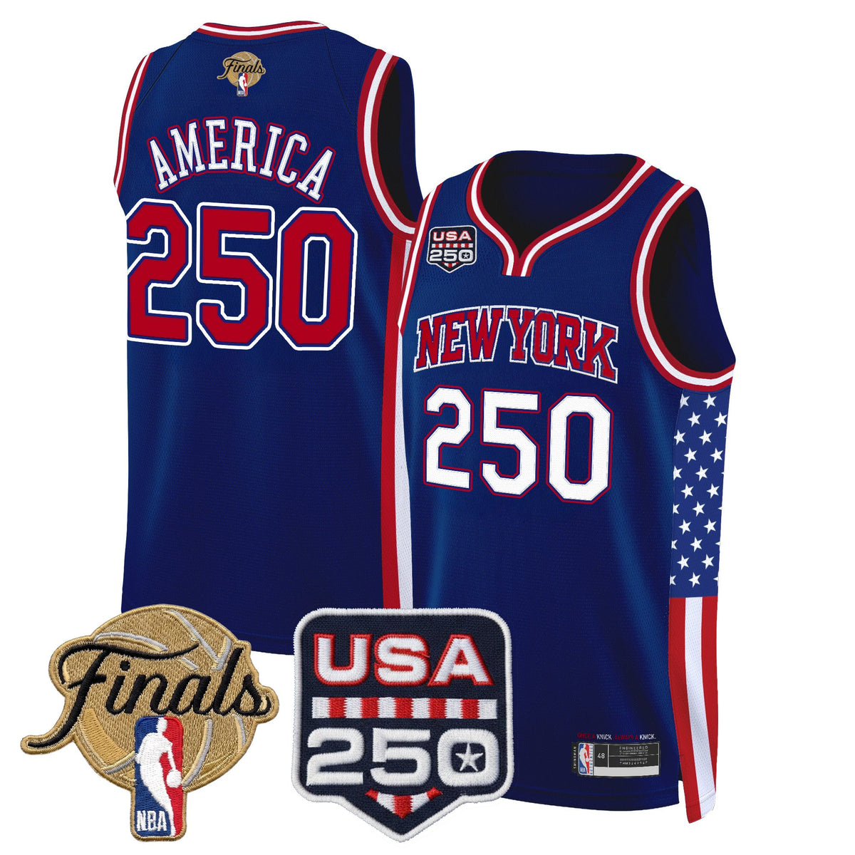 Men's New York Knicks "America 250 Edition" 2026 Finals Patch Swingman Jersey - All Stitched