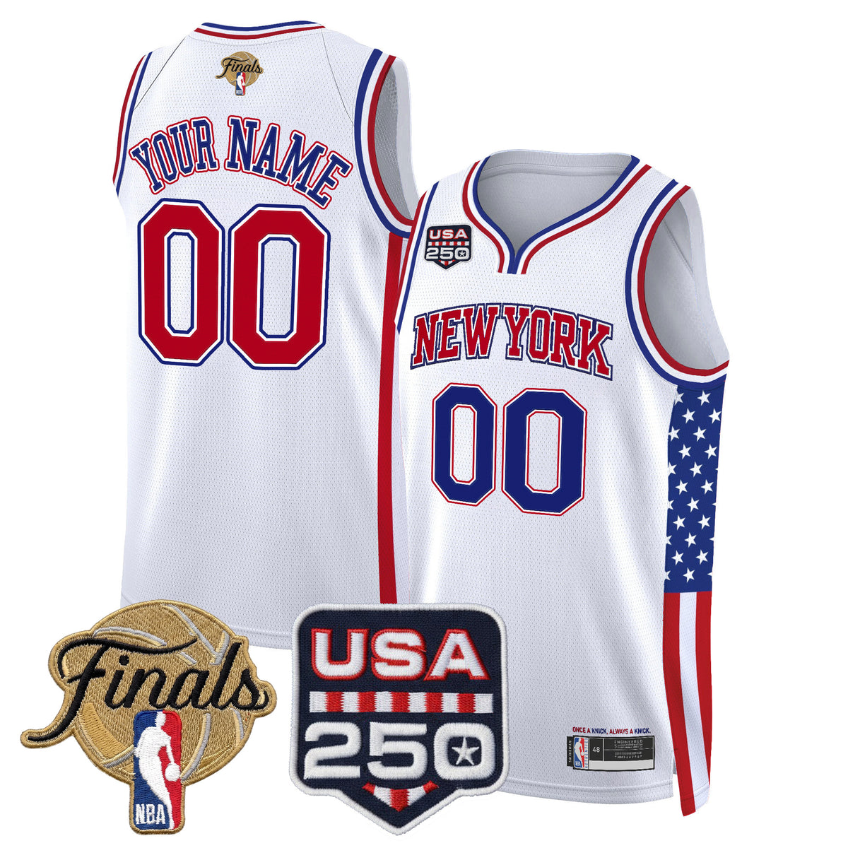 New York Knicks "America 250 Edition" 2026 Finals Patch Custom Swingman Jersey - All Stitched
