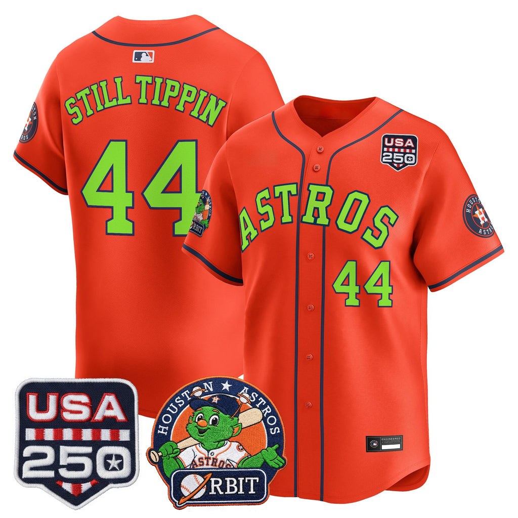 Men's Astros Orbit & 250 America Patch Vapor Premier Limited Jersey - All Stitched