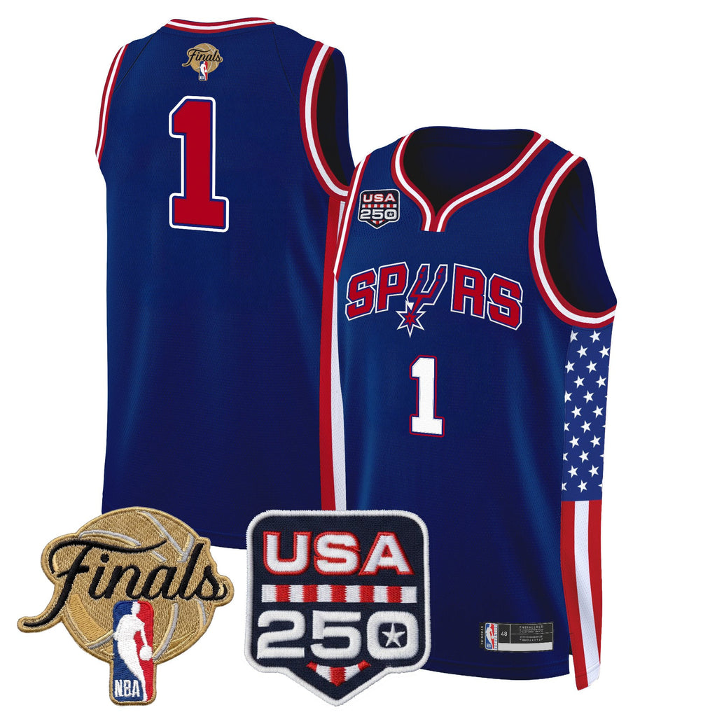 Men's San Antonio Spurs "America 250 Edition" 2026 Finals Patch Swingman Jersey - All Stitched