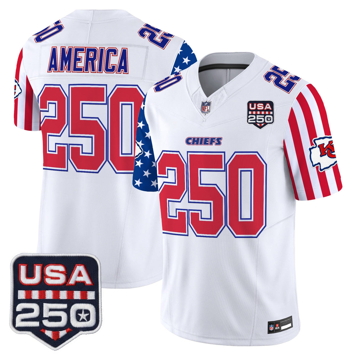 Men's Chiefs "America 250 Edition" Vapor Limited Jersey - All Stitched