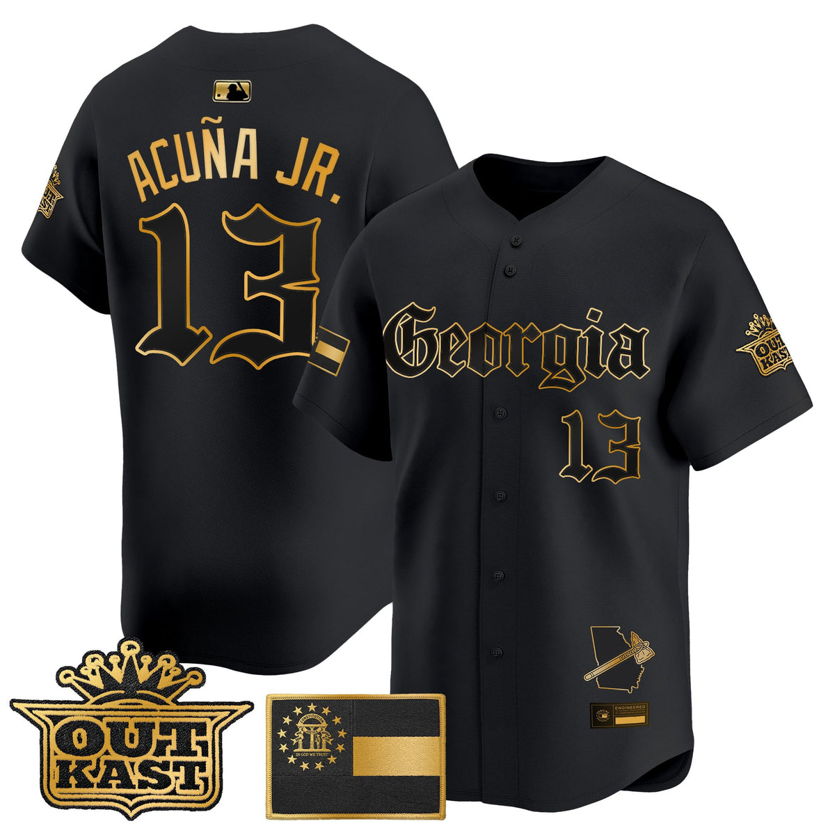 Men's Atlanta Braves 'Georgia x Outkast Gothic Edition' Vapor Premier Limited Jersey - All Stitched