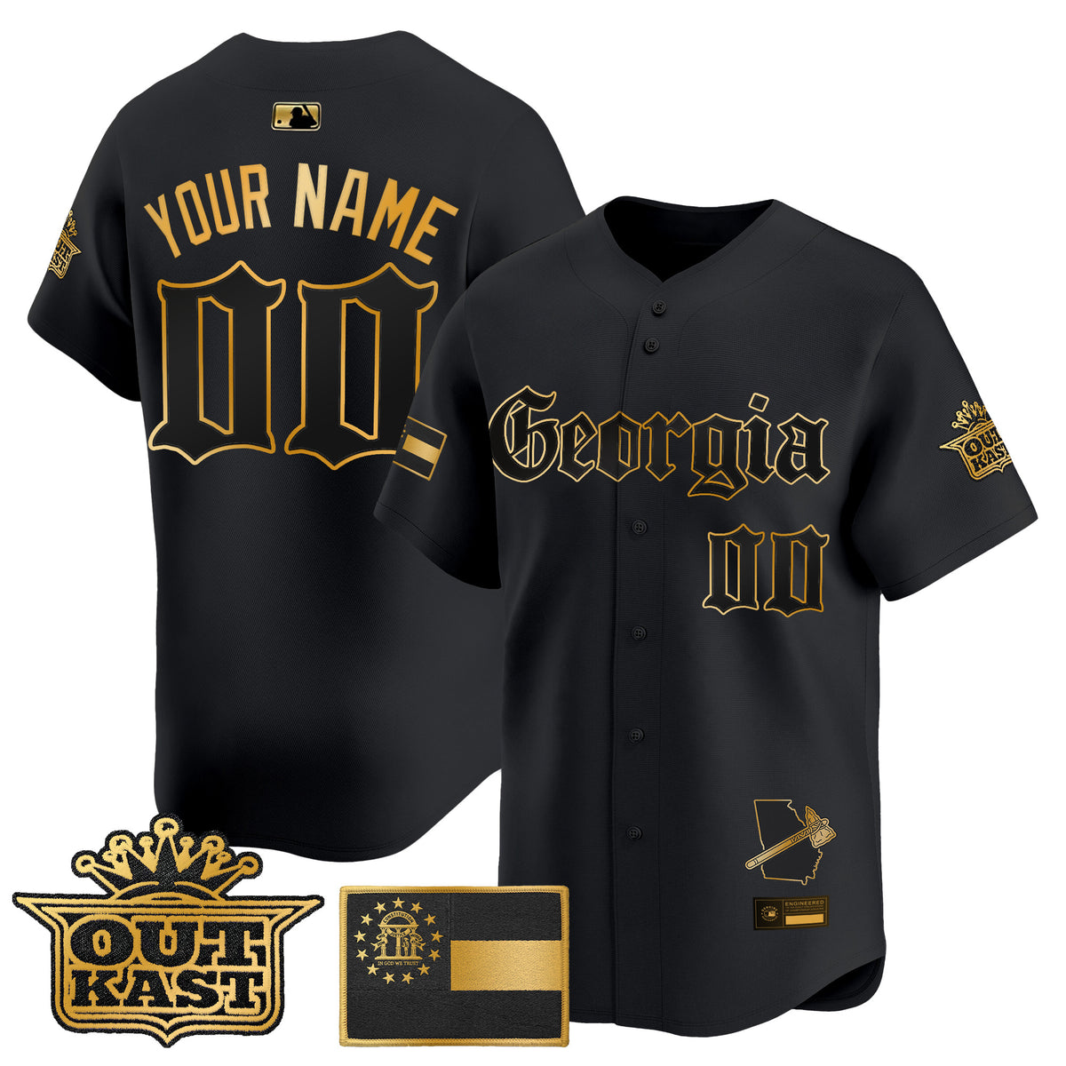 Atlanta Braves 'Georgia x Outkast Gothic Edition' Vapor Premier Limited Custom Jersey - All Stitched