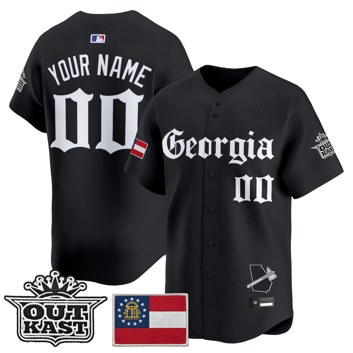 Atlanta Braves 'Georgia x Outkast Gothic Edition' Vapor Premier Limited Custom Jersey - All Stitched