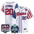 Men's Size -Texas Longhorn "America 250 Edition" Vapor Premier Limited Jersey - 2026 World Series (WCWS) - All Stitched