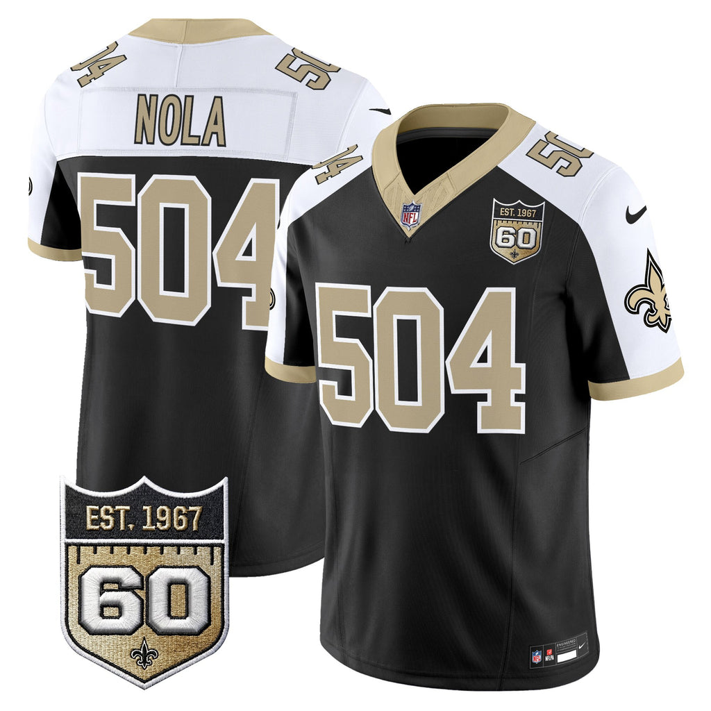 Men's New Orleans Saints 60th Anniversary Patch Vapor Jersey - Gameday Golds Edition - All Stitched