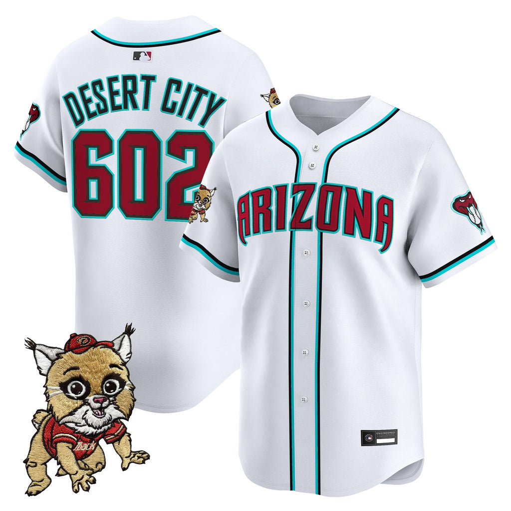 Men's Diamondbacks Baxter The Bobcat Patch Vapor Premier Limited Jersey - All Stitched