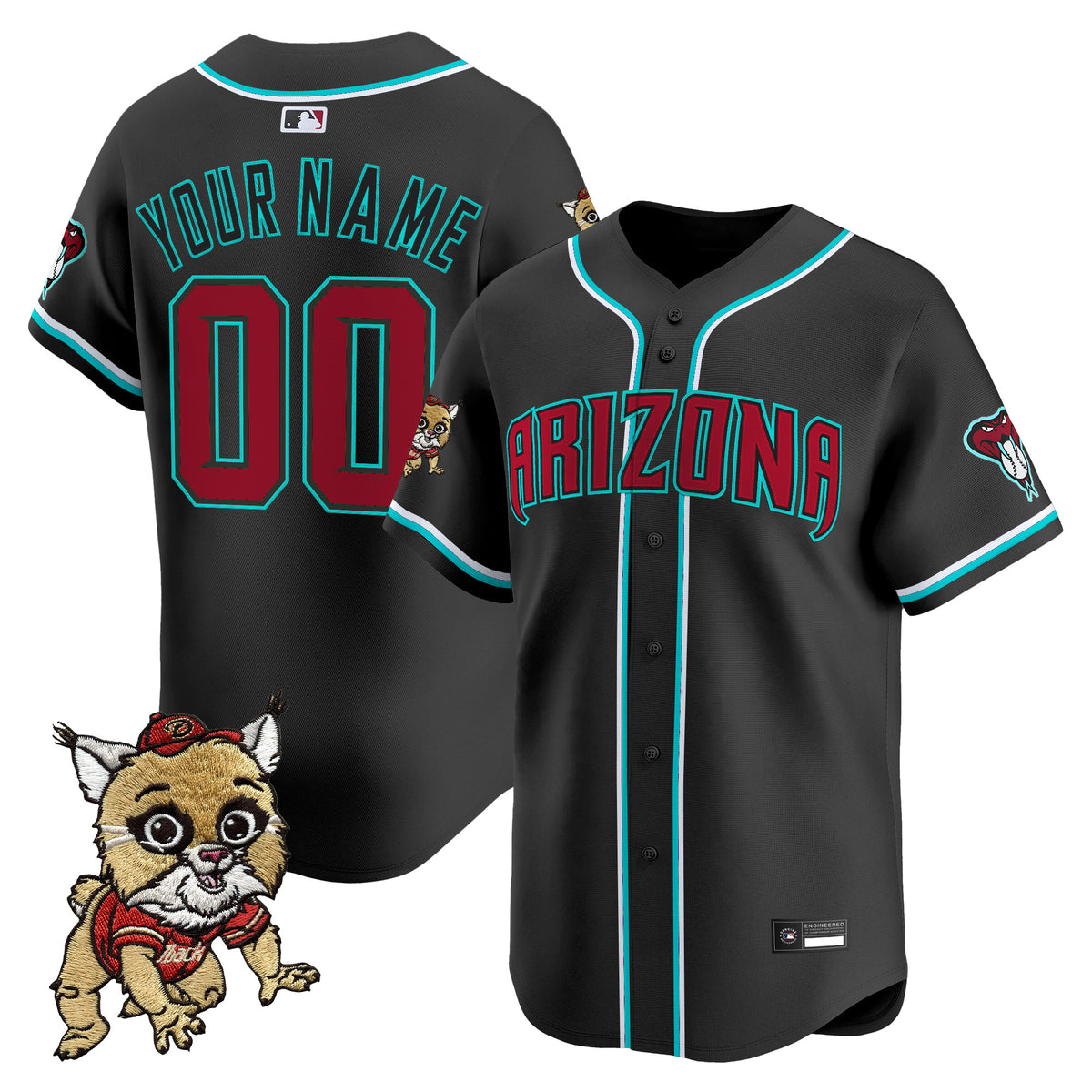 Diamondbacks Baxter The Bobcat Patch Vapor Premier Limited Custom Jersey - All Stitched