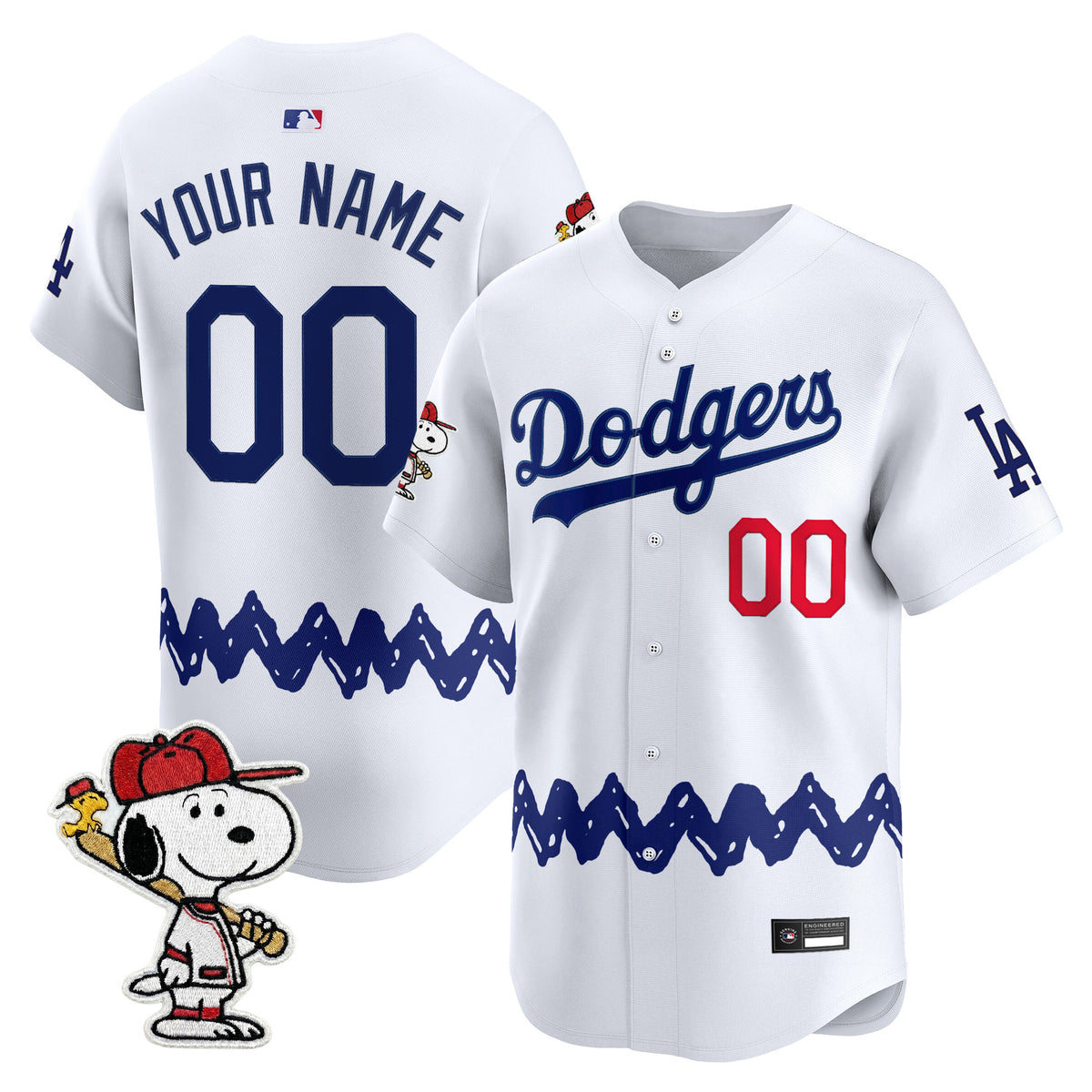 Los Angeles Dodgers x Peanuts Vapor Premier Limited Custom Jersey - Stitched