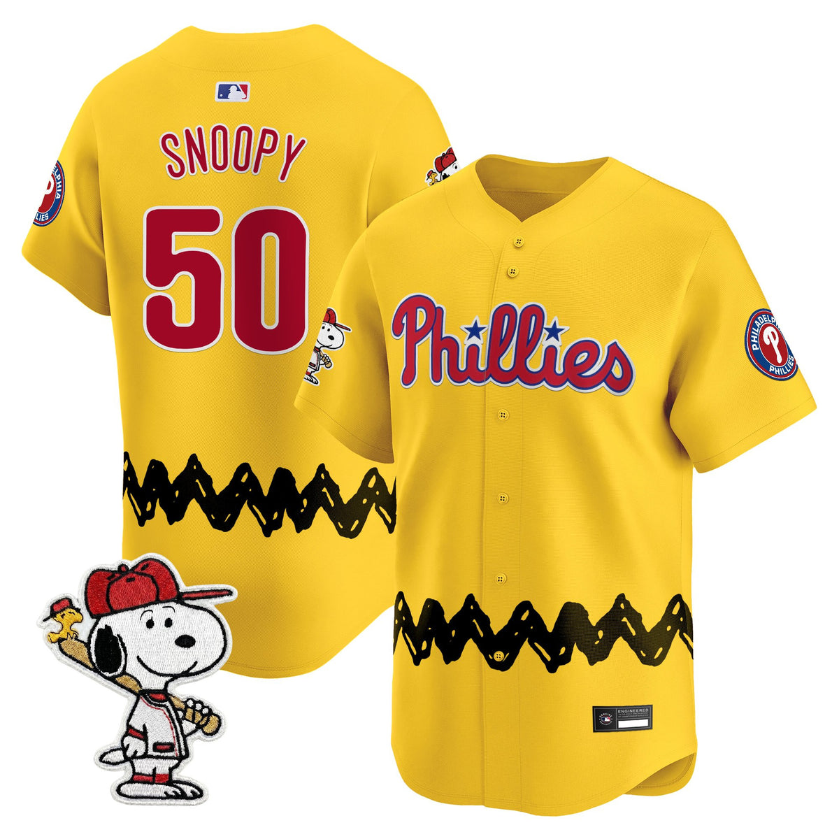 Men's Philadelphia Phillies x Peanuts Vapor Premier Limited Jersey - Stitched