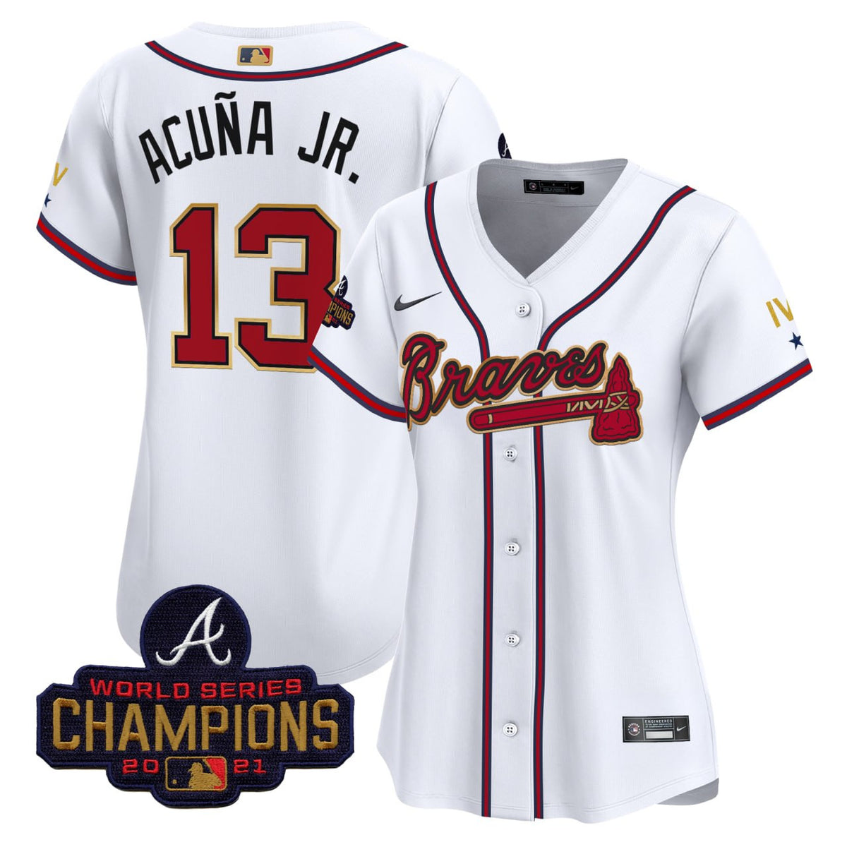 Atlanta Braves World Series Champions 2021 Patch Vapor Premier Limited Jersey - Stitched