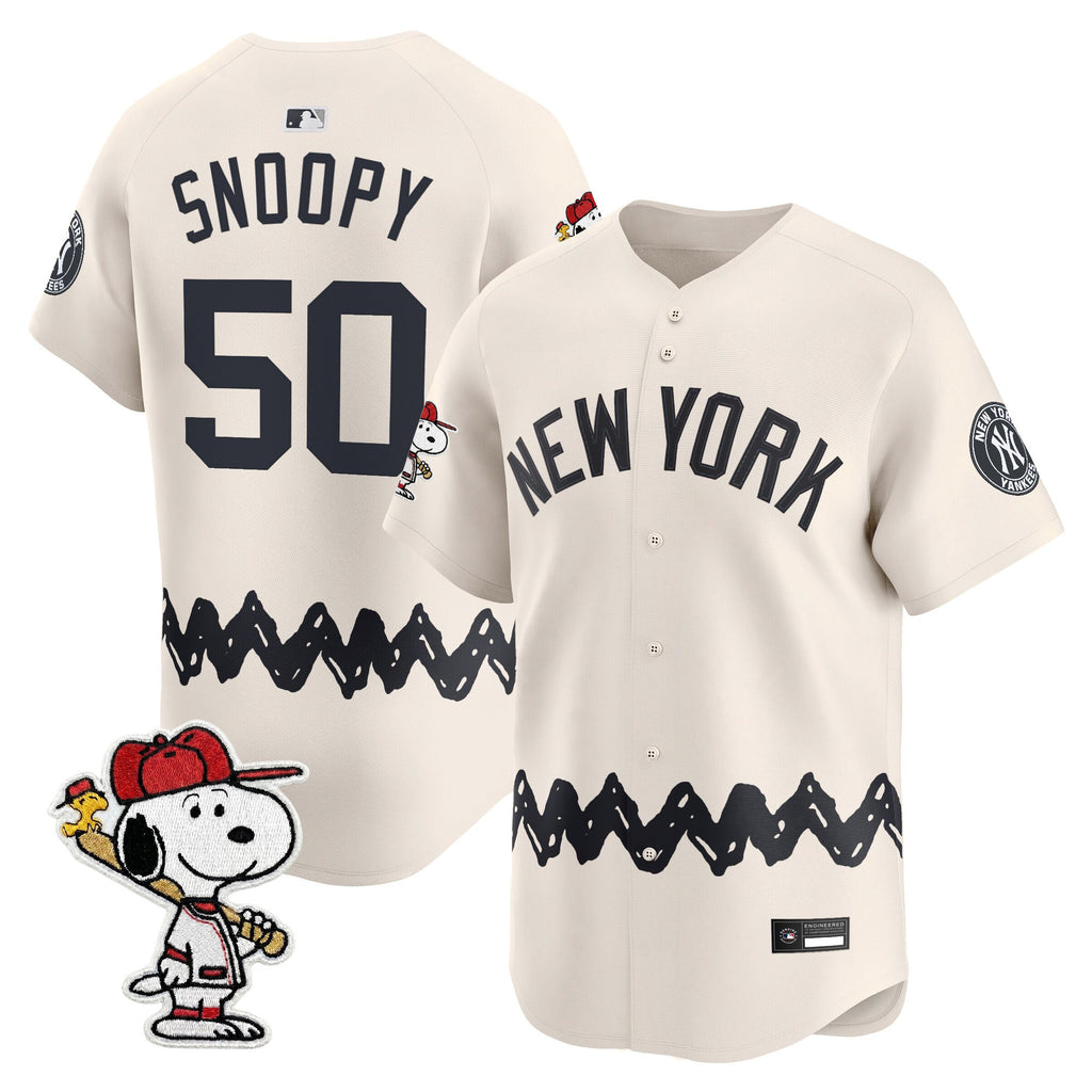 Men's Yankees x Peanuts Vapor Premier Limited Jersey - Stitched