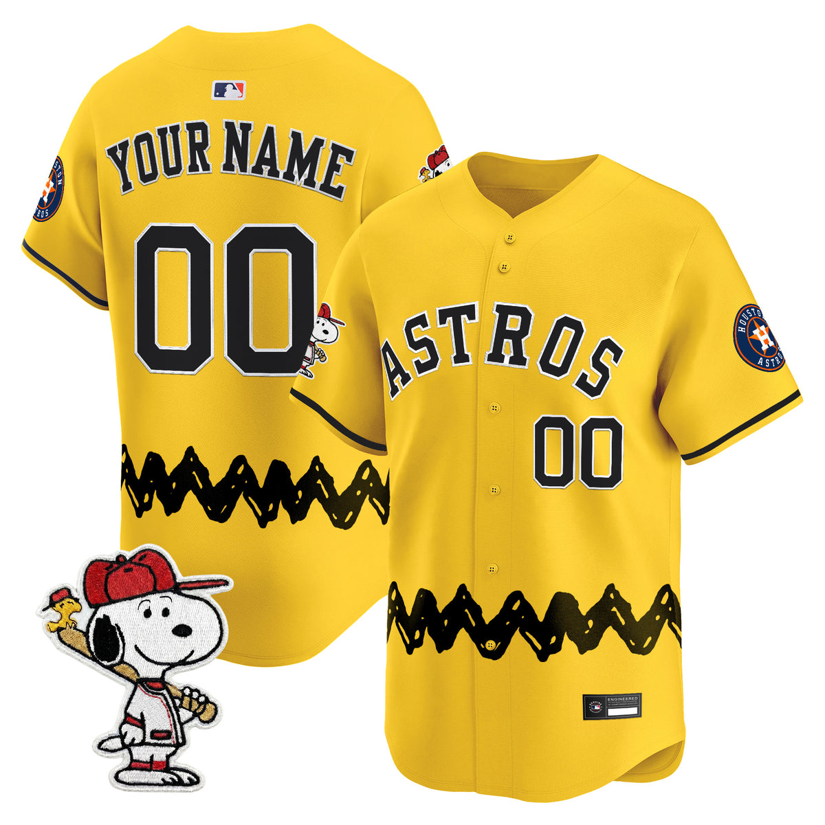 Houston Astros x Peanuts Vapor Premier Limited Custom Jersey - Stitched