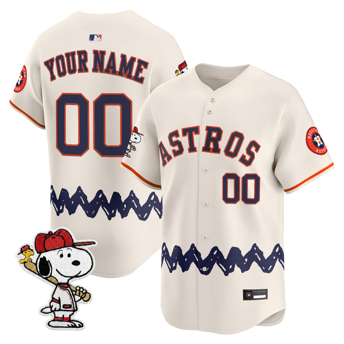 Houston Astros x Peanuts Vapor Premier Limited Custom Jersey - Stitched