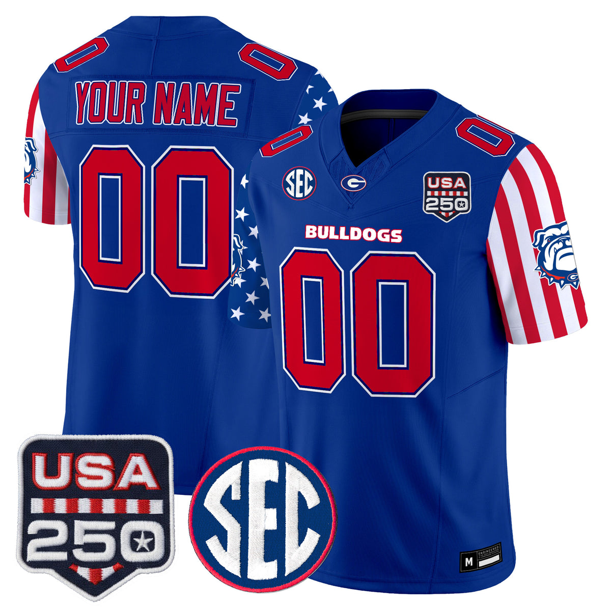 Georgia Bulldogs "America 250 Edition" Vapor Limited Custom Jersey - All Stitched