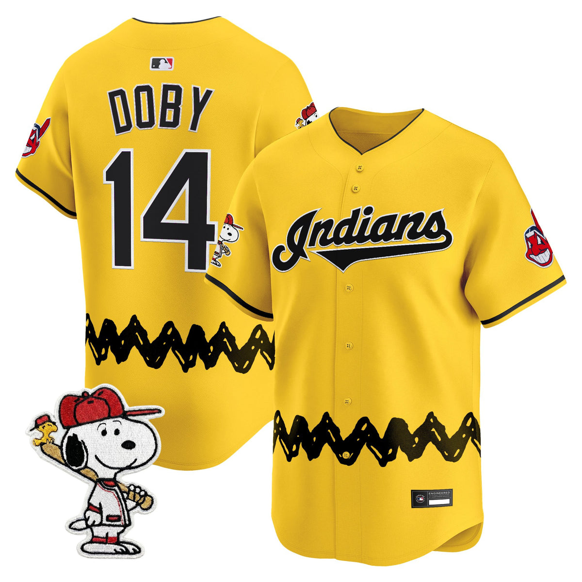 Men's Cleveland Indians x Peanuts Vapor Premier Limited Jersey - Stitched