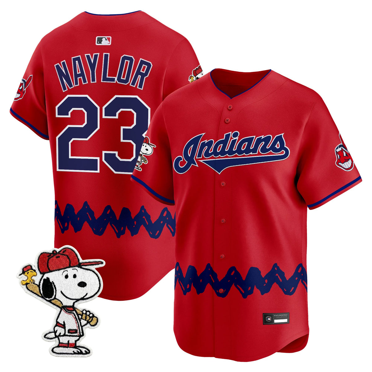 Men's Cleveland Indians x Peanuts Vapor Premier Limited Jersey - Stitched