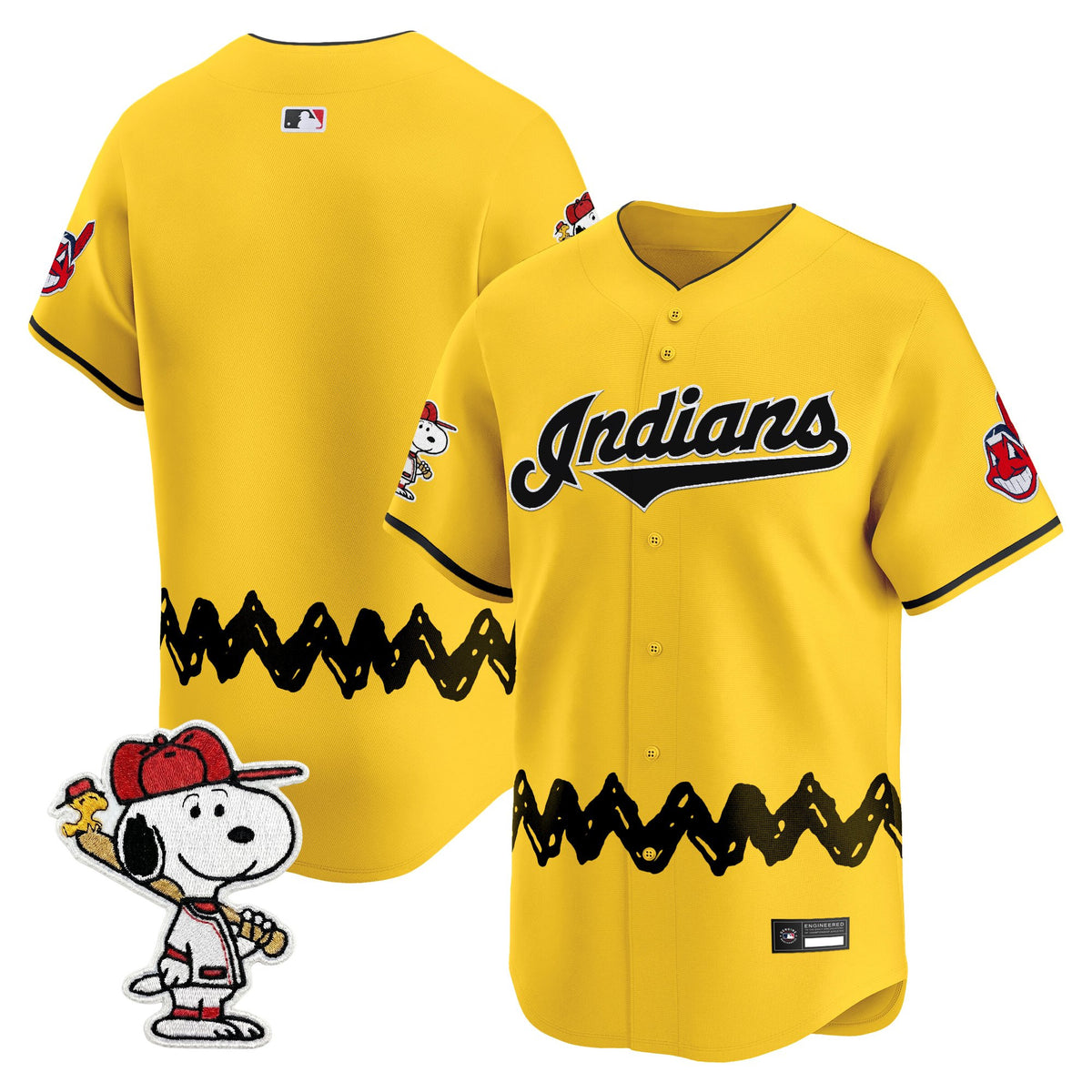 Men's Cleveland Indians x Peanuts Vapor Premier Limited Jersey - Stitched