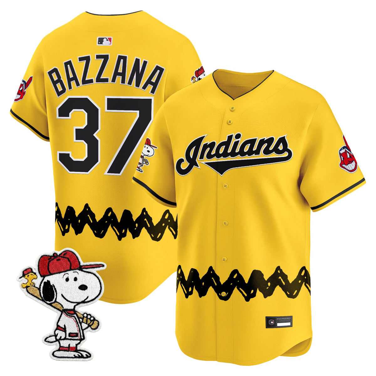 Men's Cleveland Indians x Peanuts Vapor Premier Limited Jersey - Stitched