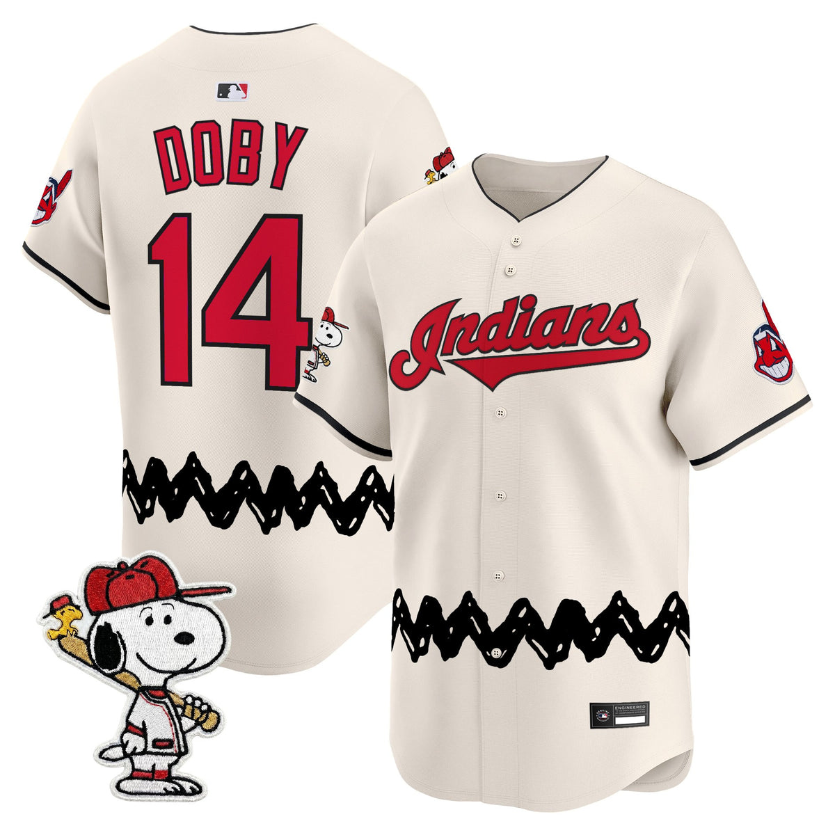 Men's Cleveland Indians x Peanuts Vapor Premier Limited Jersey - Stitched