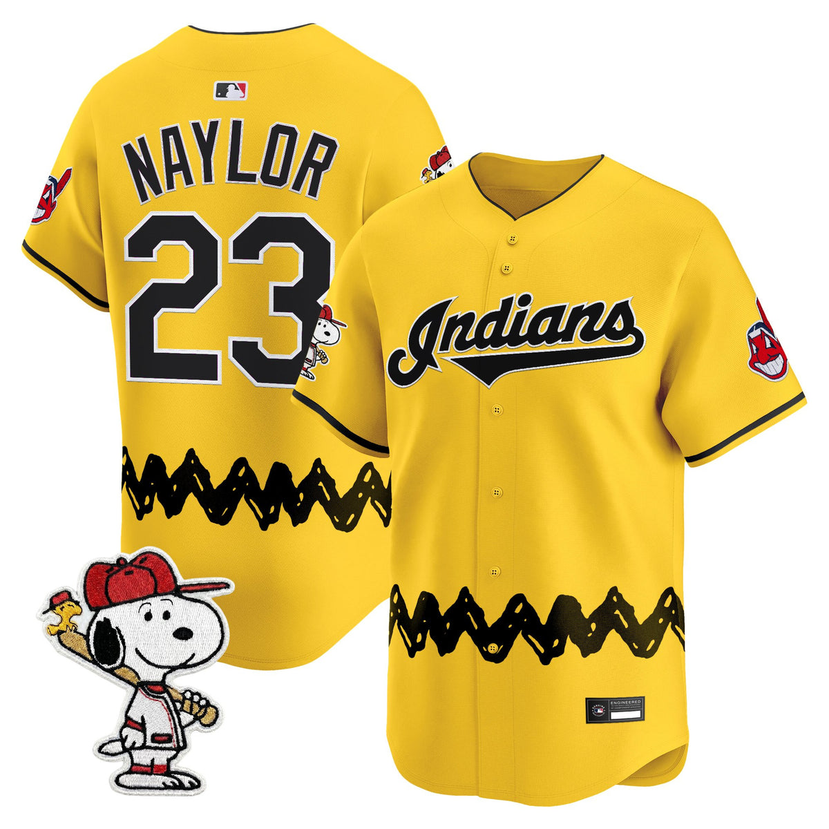 Men's Cleveland Indians x Peanuts Vapor Premier Limited Jersey - Stitched
