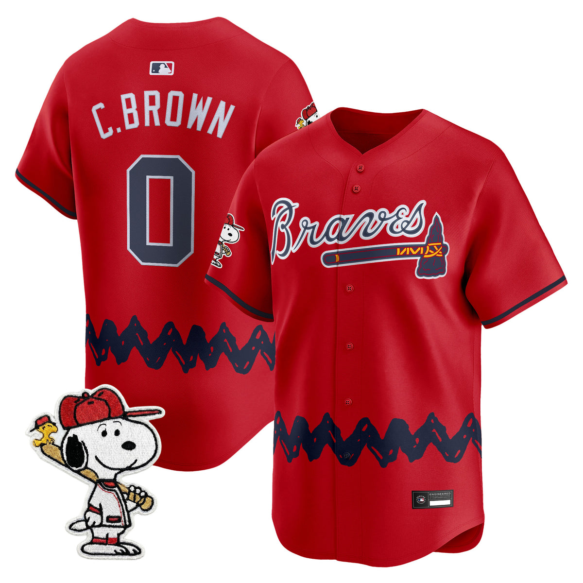 Men's Atlanta Braves x Peanuts Vapor Premier Limited Jersey - Stitched