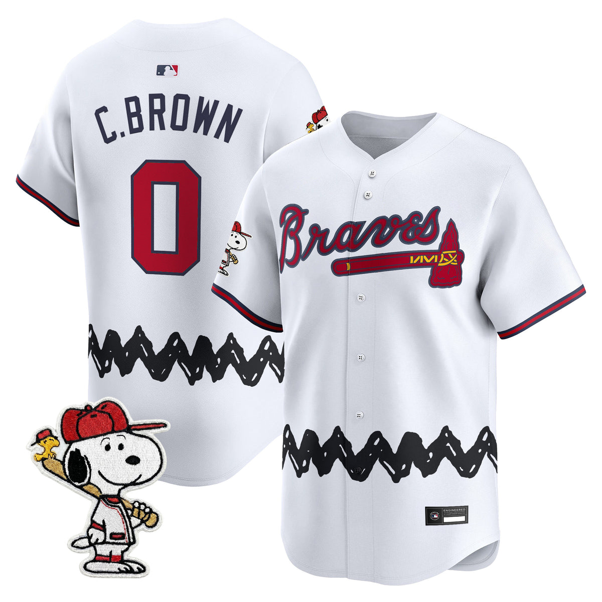 Men's Atlanta Braves x Peanuts Vapor Premier Limited Jersey - Stitched