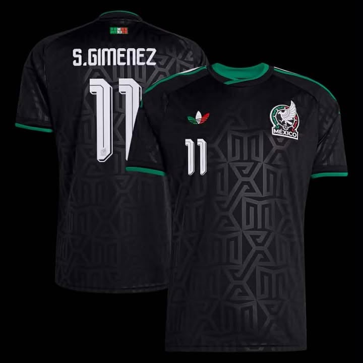 Santiago Giménez Mexico National Team 2026 Third Black Jersey - Printed