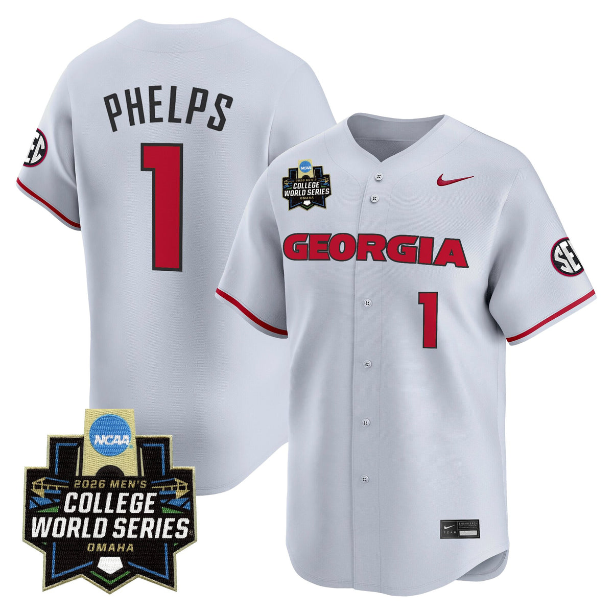 Men's Georgia Bulldogs Baseball 2026 World Series Vapor Premier Limited Jersey - All Stitched