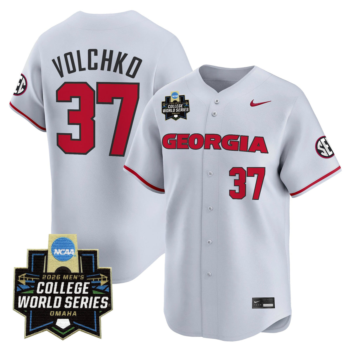 Men's Georgia Bulldogs Baseball 2026 World Series Vapor Premier Limited Jersey - All Stitched