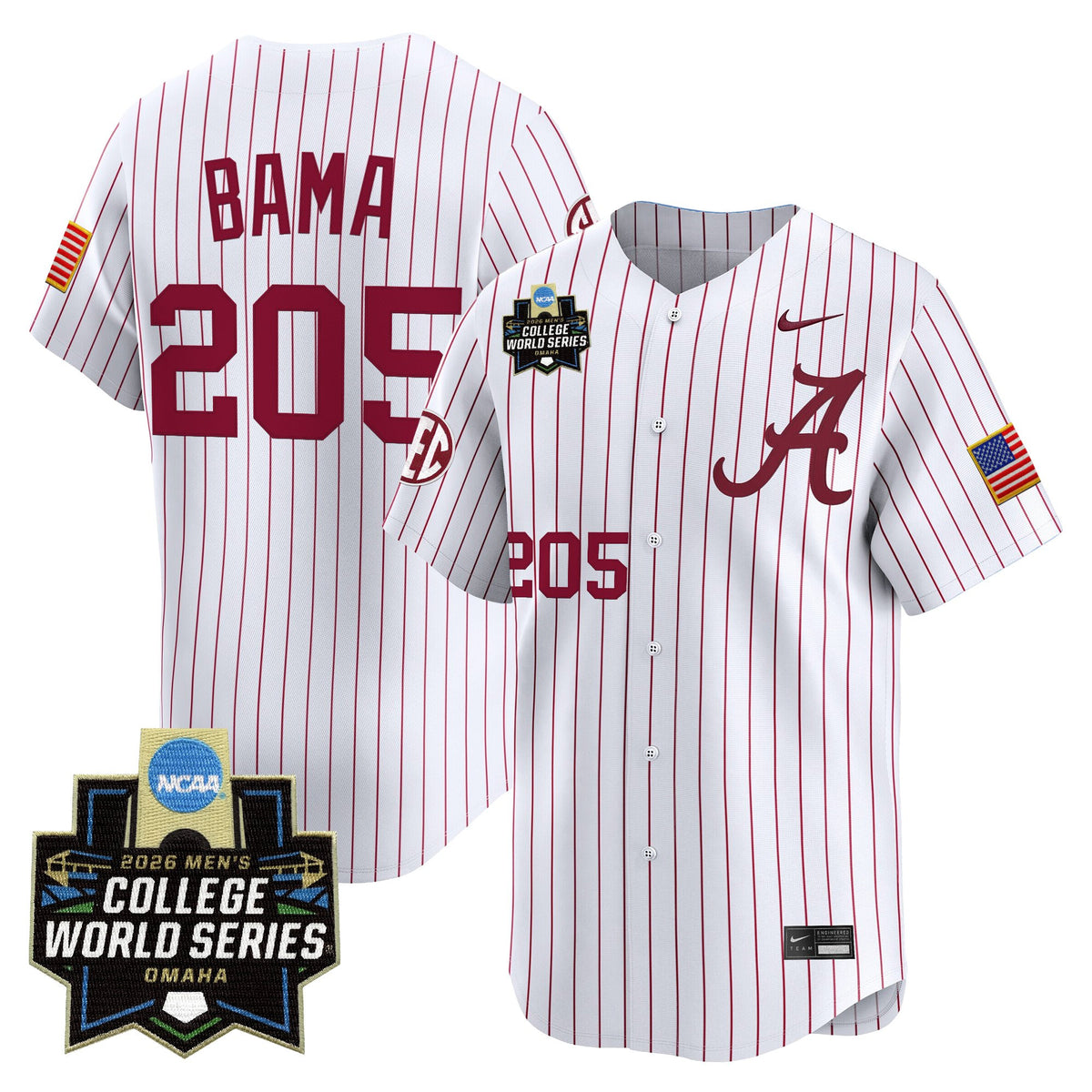 Men's Alabama Crimson Tide 2026 World Series Vapor Premier Limited Jersey - All Stitched