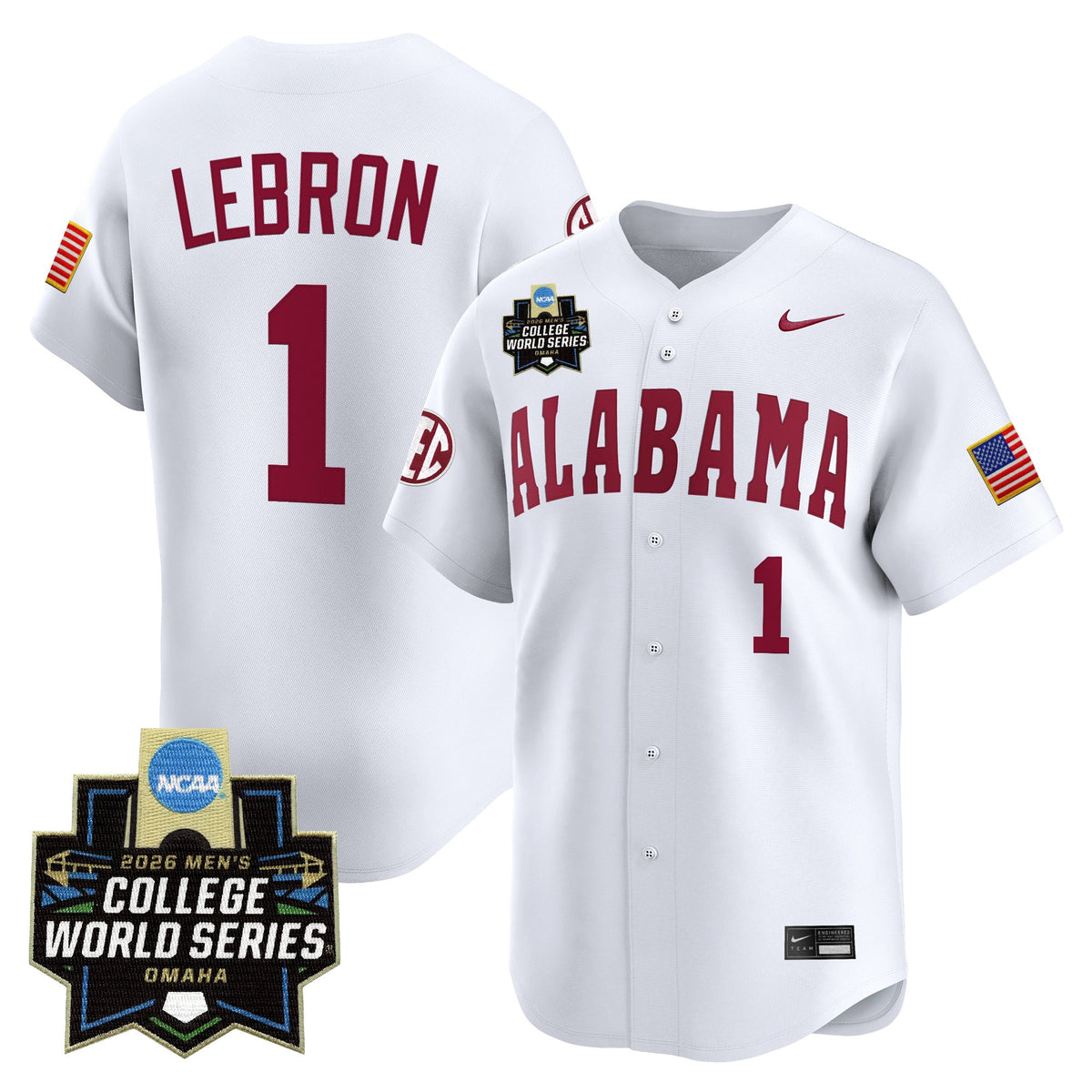 Men's Alabama Crimson Tide 2026 World Series Vapor Premier Limited Jersey - All Stitched