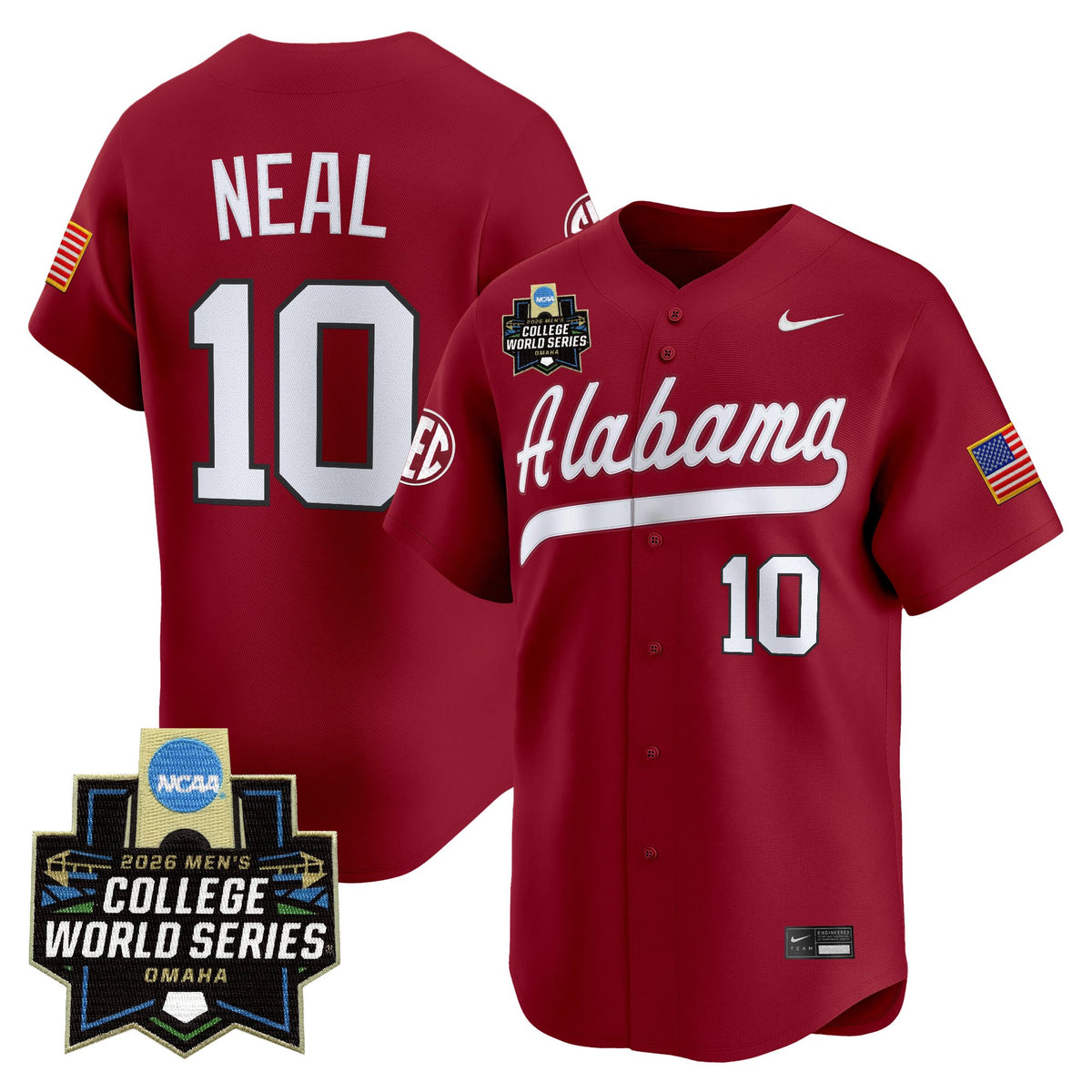 Men's Alabama Crimson Tide 2026 World Series Vapor Premier Limited Jersey - All Stitched
