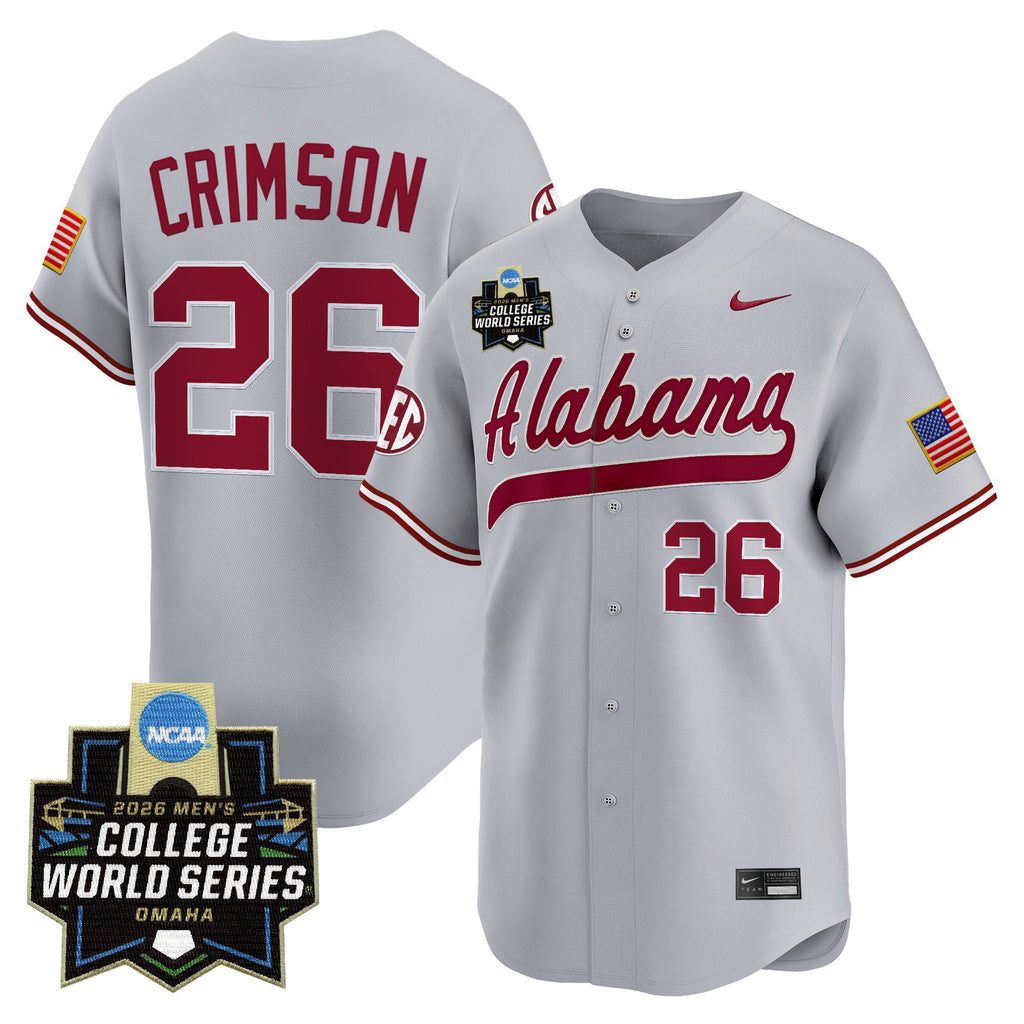 Men's Alabama Crimson Tide 2026 World Series Vapor Premier Limited Jersey - All Stitched