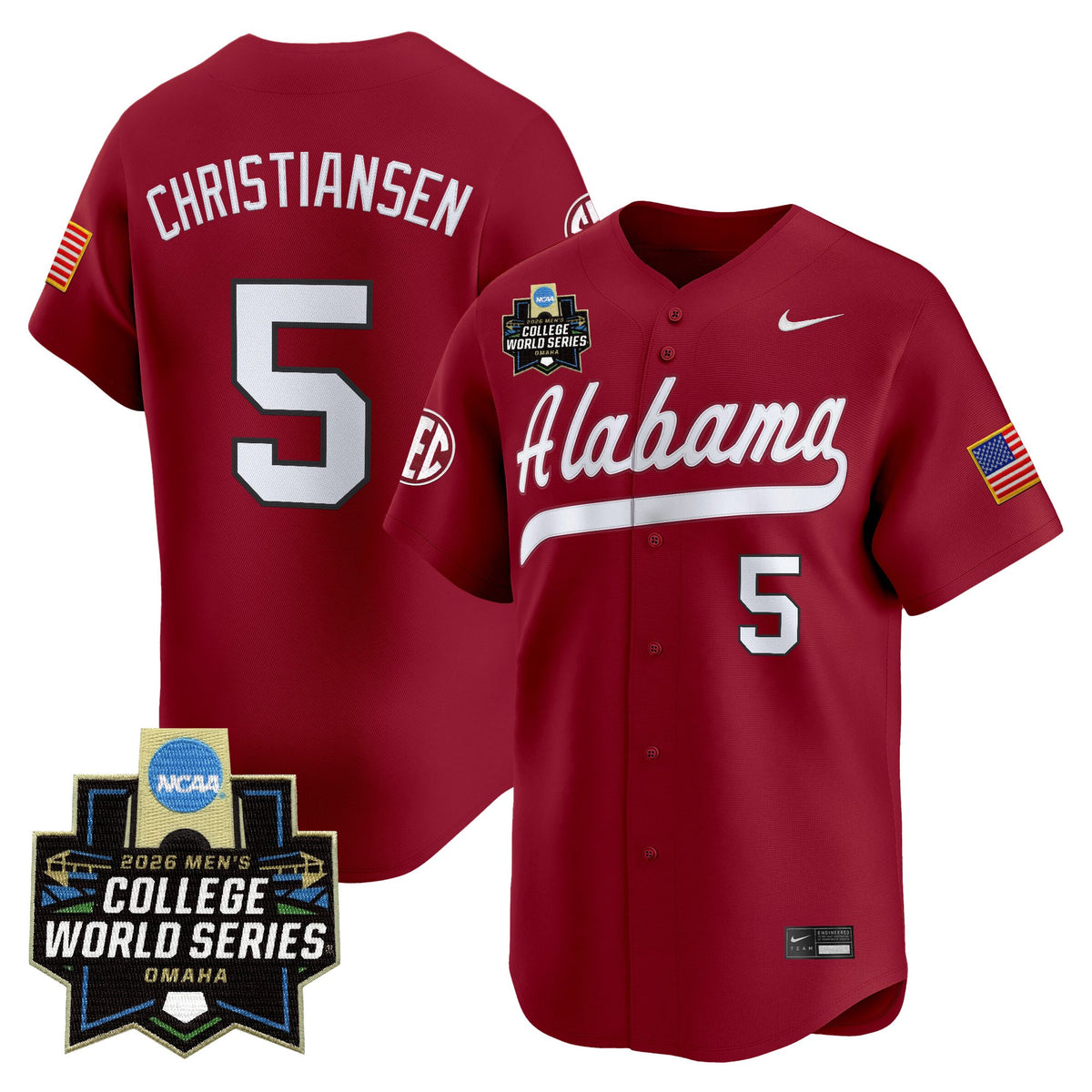 Men's Alabama Crimson Tide 2026 World Series Vapor Premier Limited Jersey - All Stitched