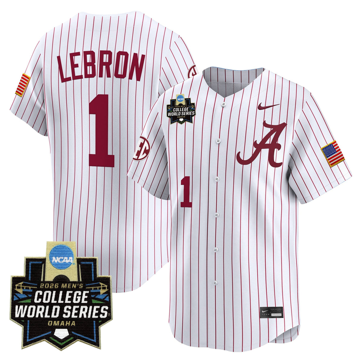 Men's Alabama Crimson Tide 2026 World Series Vapor Premier Limited Jersey - All Stitched
