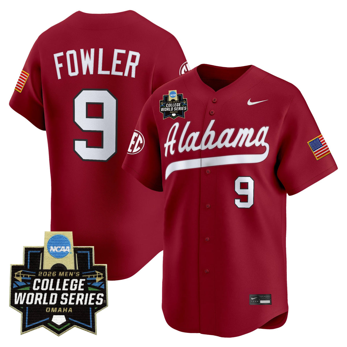 Men's Alabama Crimson Tide 2026 World Series Vapor Premier Limited Jersey - All Stitched