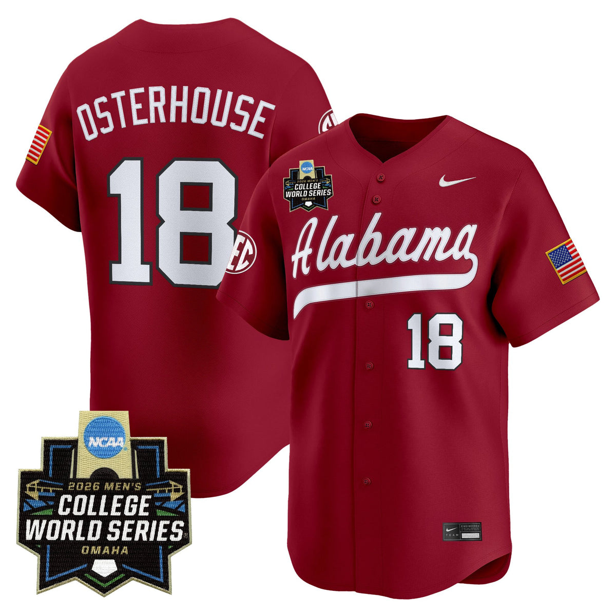 Men's Alabama Crimson Tide 2026 World Series Vapor Premier Limited Jersey - All Stitched