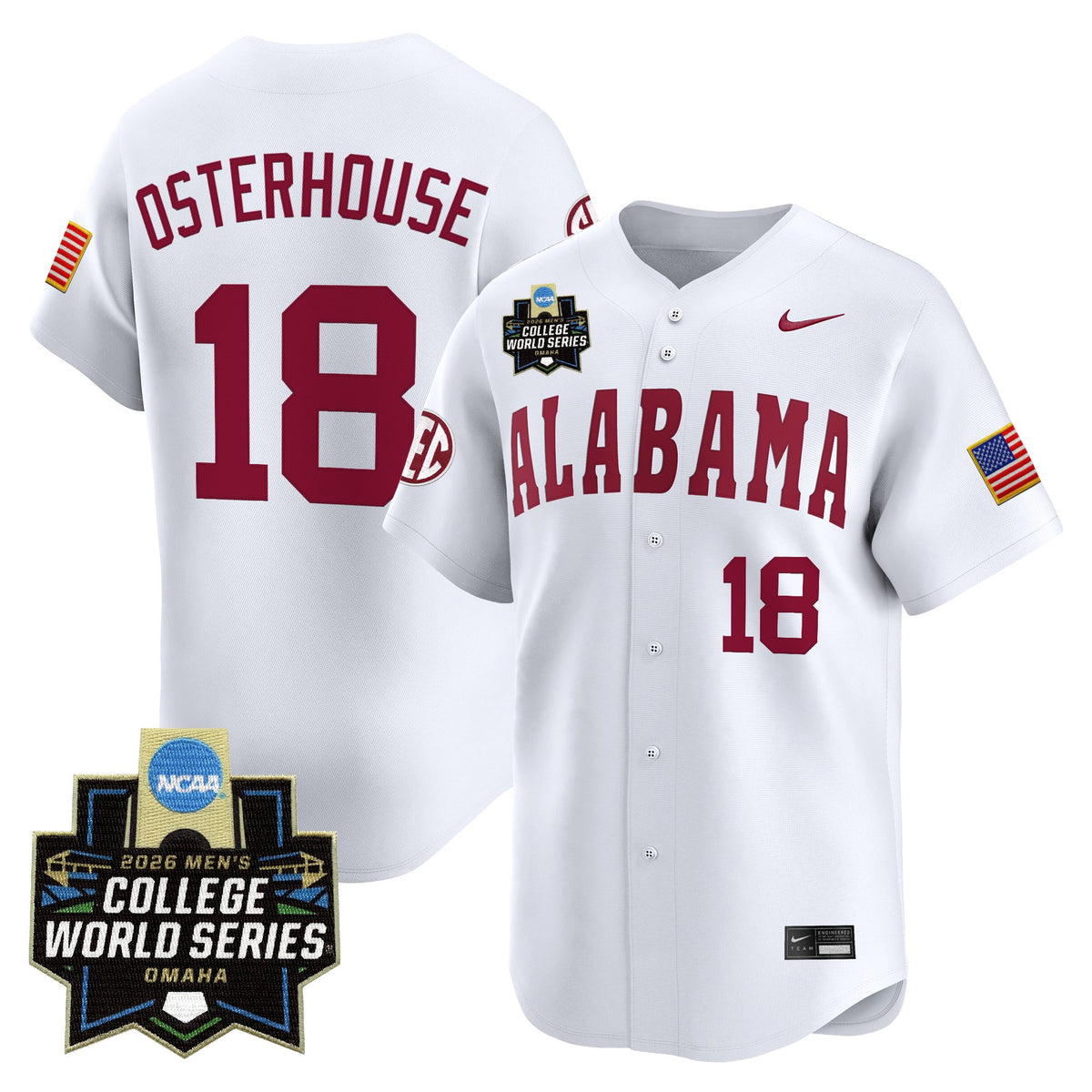 Men's Alabama Crimson Tide 2026 World Series Vapor Premier Limited Jersey - All Stitched