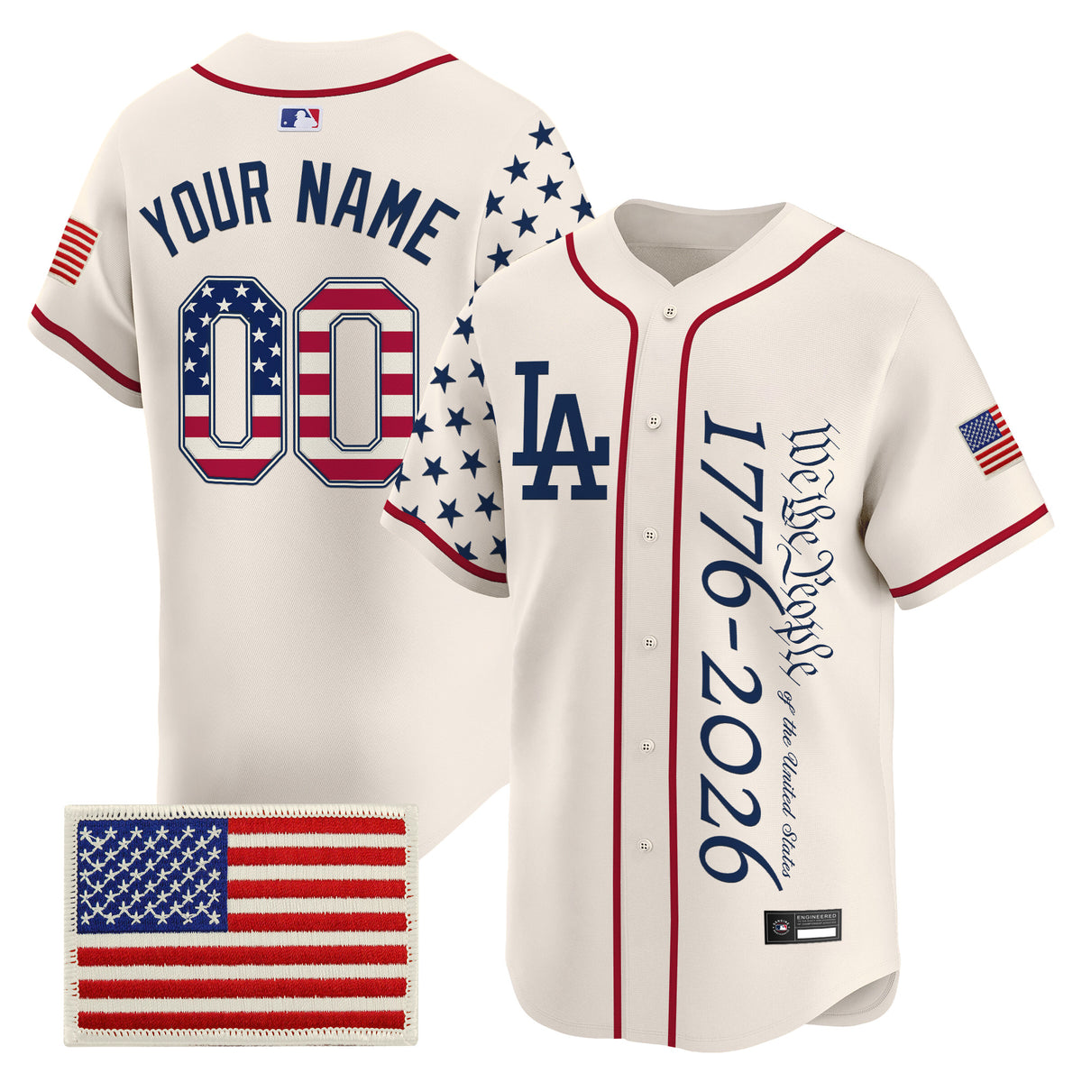 Los Angeles Dodgers "America 250 Edition" Vapor Premier Limited Custom Jersey V2 - Stitched