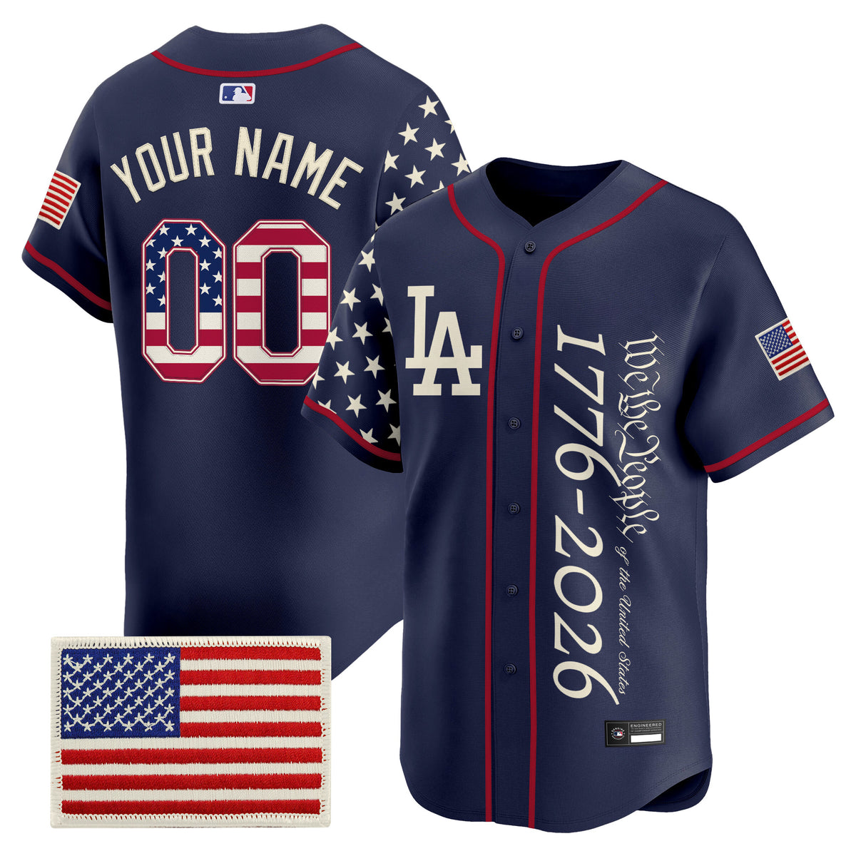 Los Angeles Dodgers "America 250 Edition" Vapor Premier Limited Custom Jersey V2 - Stitched
