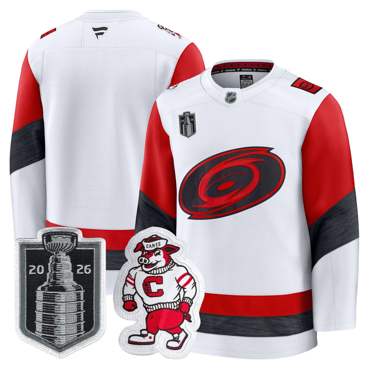Men's Carolina Hurricanes 2026 Stanley Cup Patch Premium Jersey - All Stitched