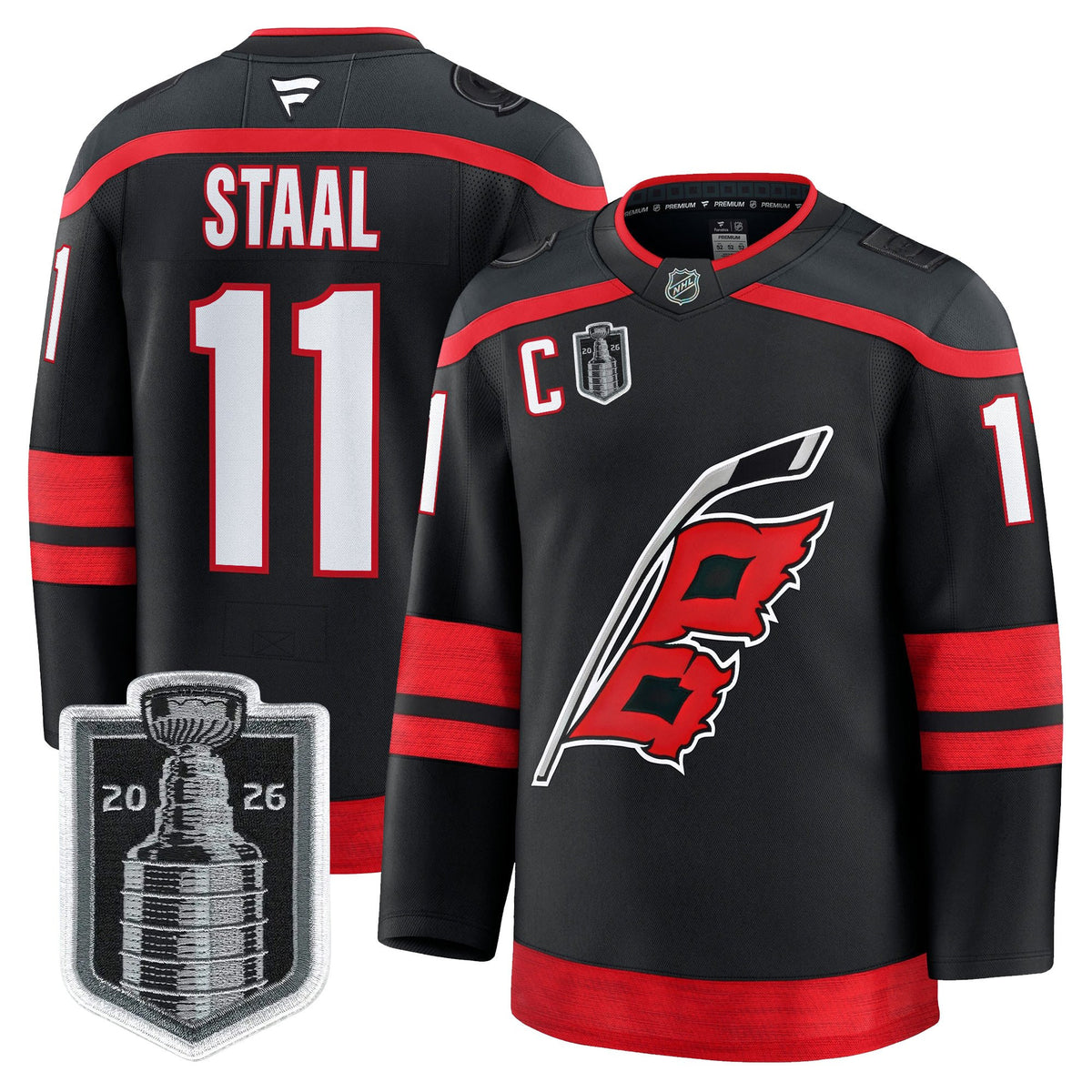 Men's Carolina Hurricanes 2026 Stanley Cup Patch Premium Jersey - All Stitched