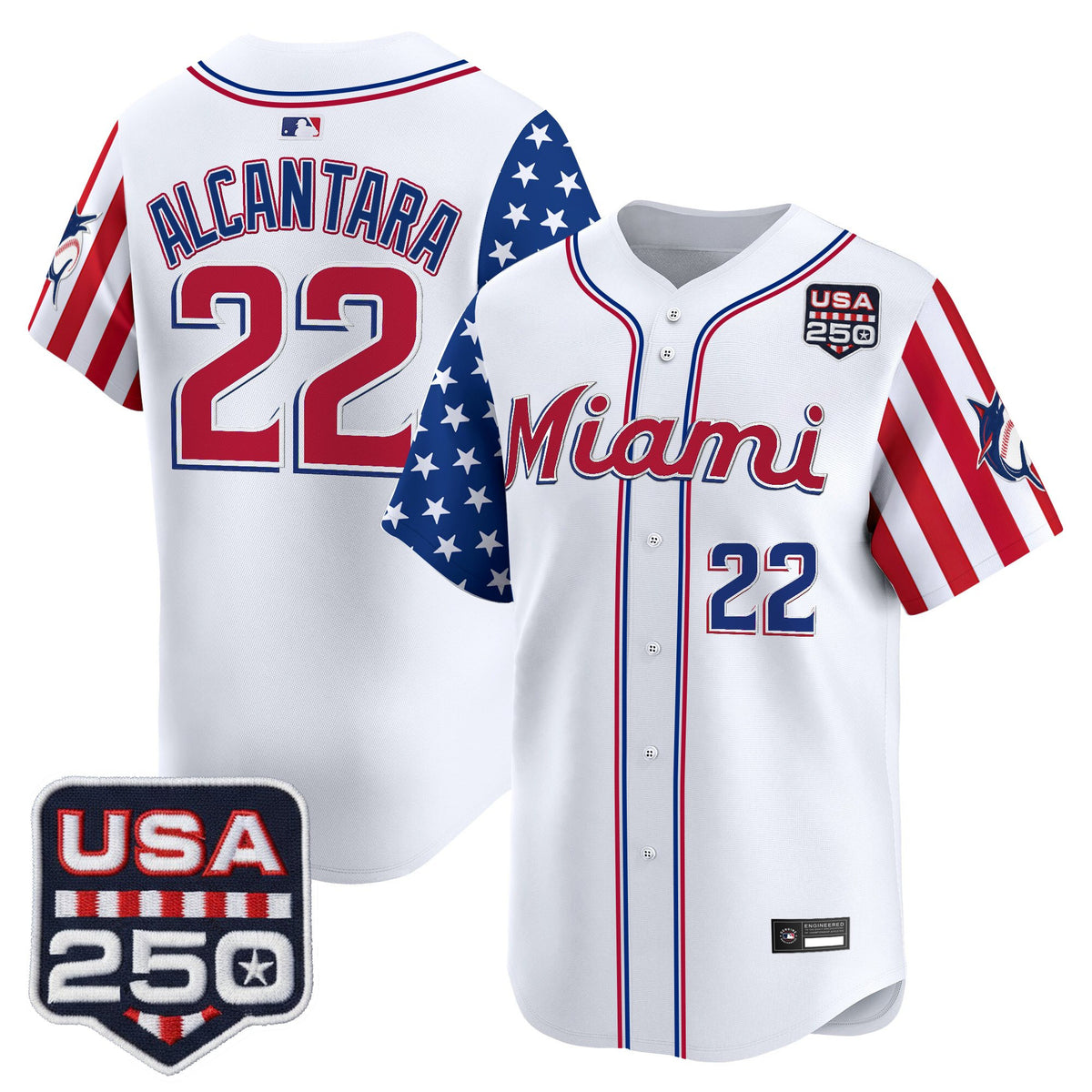 Men's Miami Marlins "America 250 Edition" Vapor Premier Limited Jersey - All Stitched