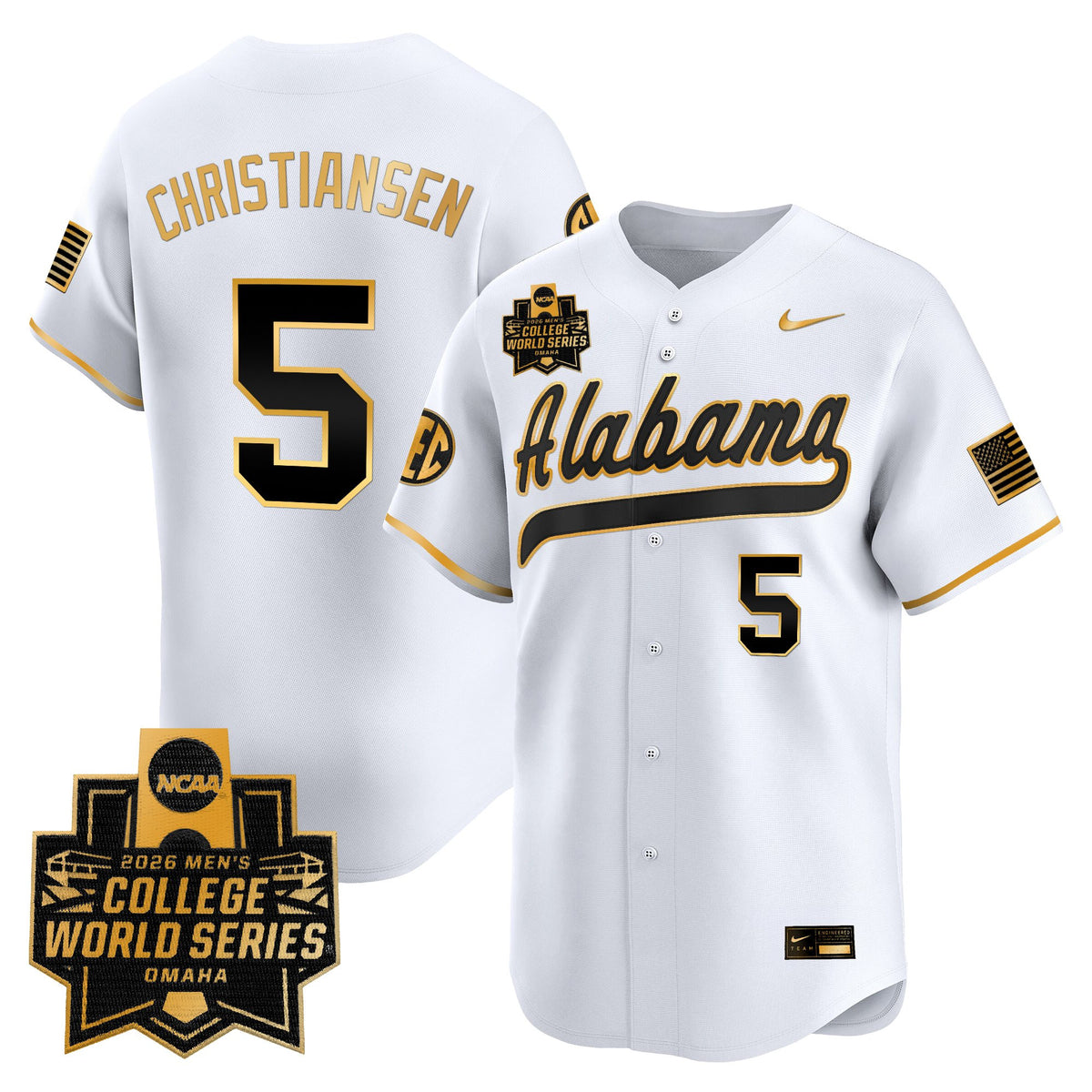 Men's Alabama Crimson Tide 2026 World Series Vapor Premier Limited Jersey V2 - All Stitched