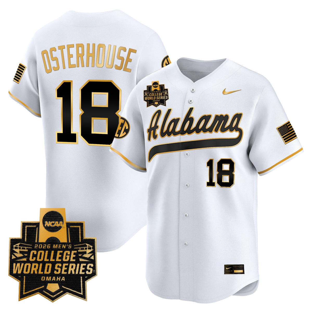 Men's Alabama Crimson Tide 2026 World Series Vapor Premier Limited Jersey V2 - All Stitched