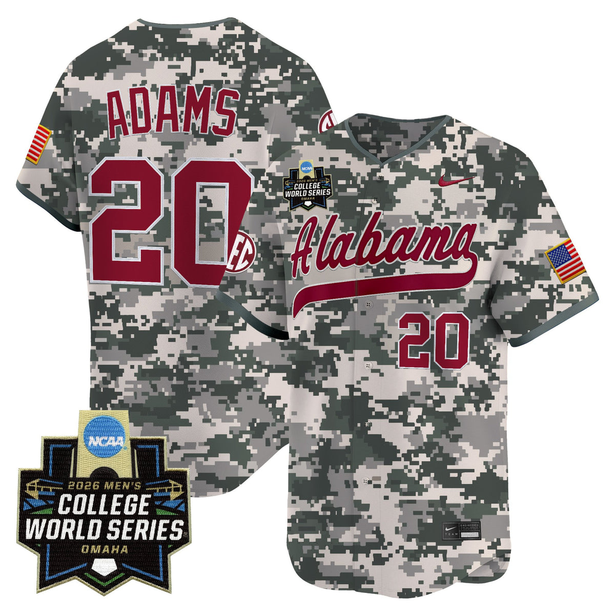 Men's Alabama Crimson Tide 2026 World Series Vapor Premier Limited Jersey V2 - All Stitched
