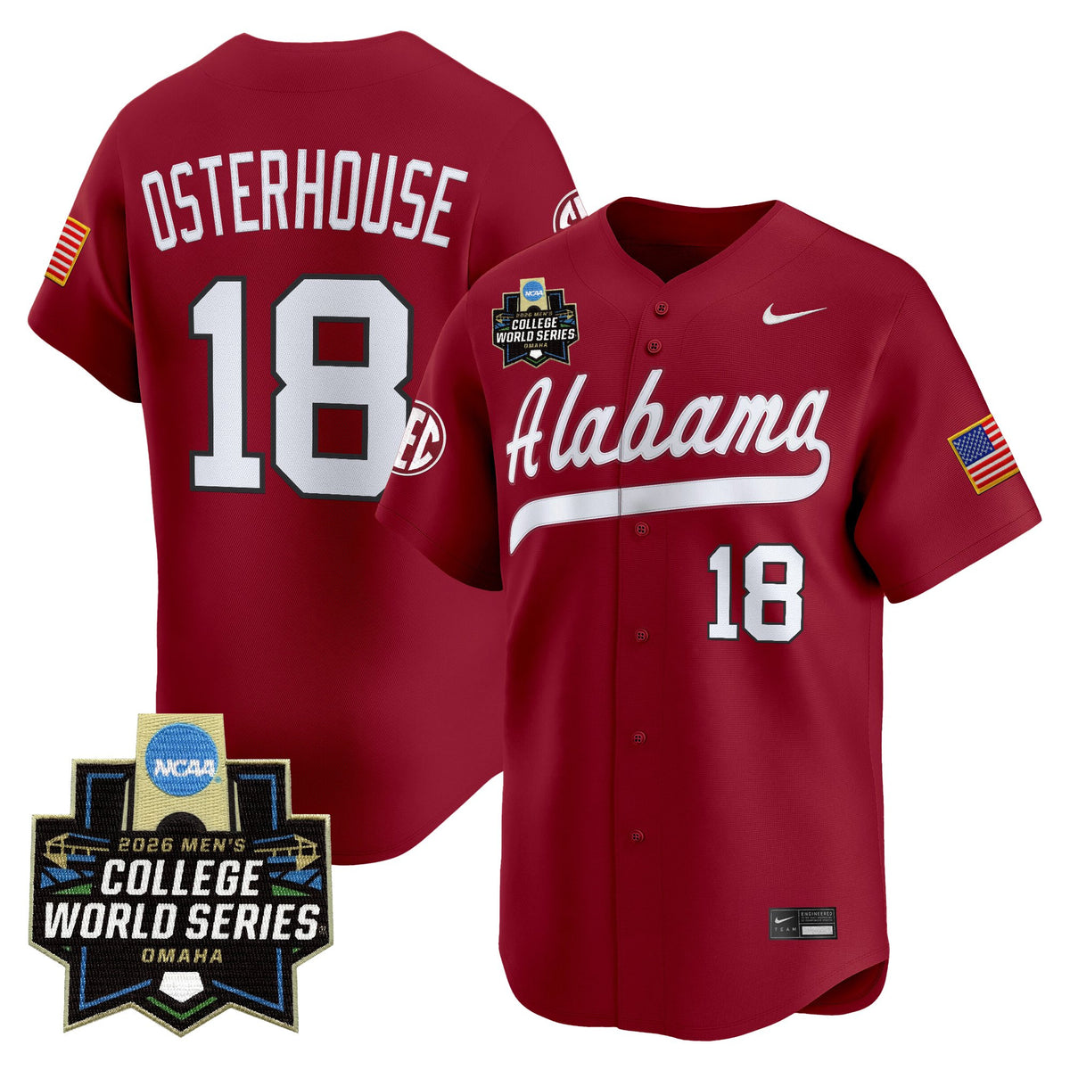 Men's Alabama Crimson Tide 2026 World Series Vapor Premier Limited Jersey V2 - All Stitched