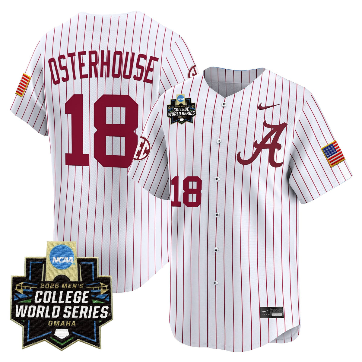 Men's Alabama Crimson Tide 2026 World Series Vapor Premier Limited Jersey V2 - All Stitched